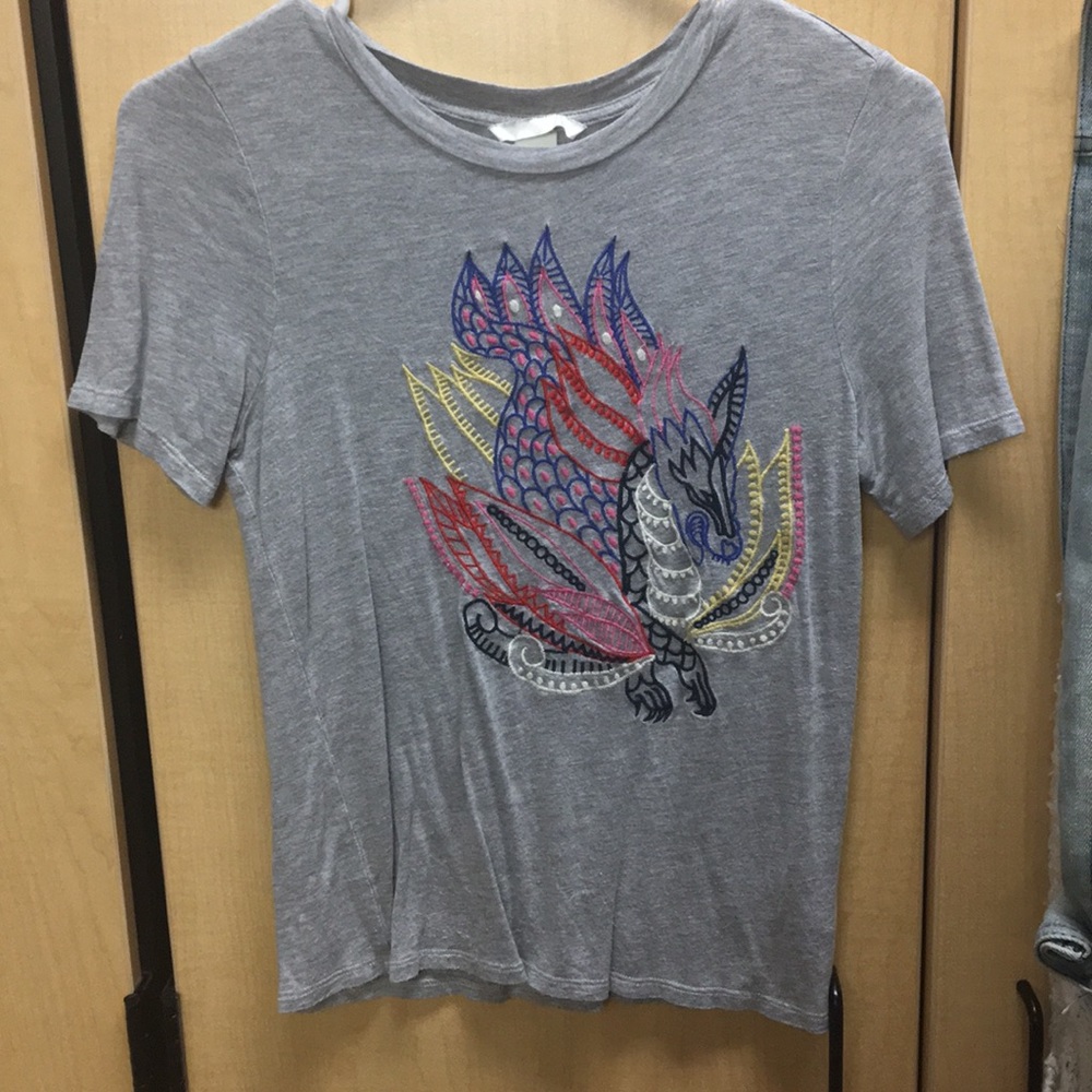 Gray embroidered shirt